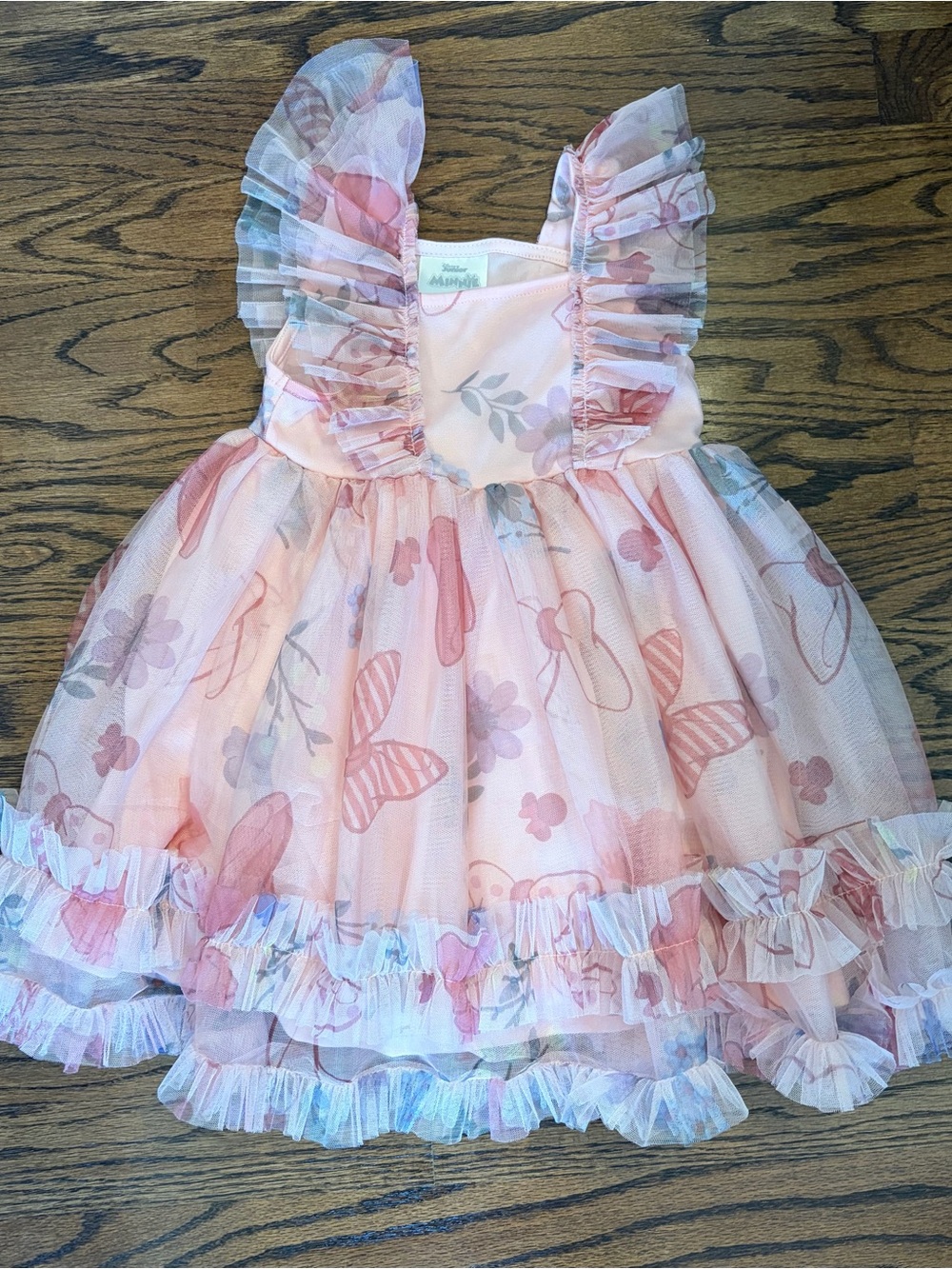 Minnie Mouse Pink Floral Ruffle Tulle Dress